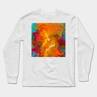 Abstract colorful sunset with reflection on lake Long Sleeve T-Shirt